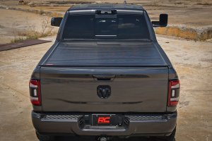 Dodge Ram 2500 Hard Roll Up Bed Cover - Rough Country - Flush, Low-Profile Design - Matte Black - '09-'10